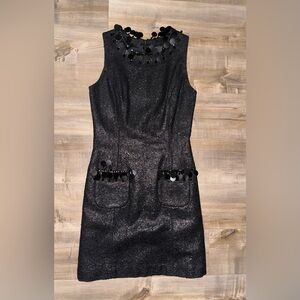 Plenty by Tracy Reese Copper Black Sleeveless Wool Blend Short Dress Beaded 2